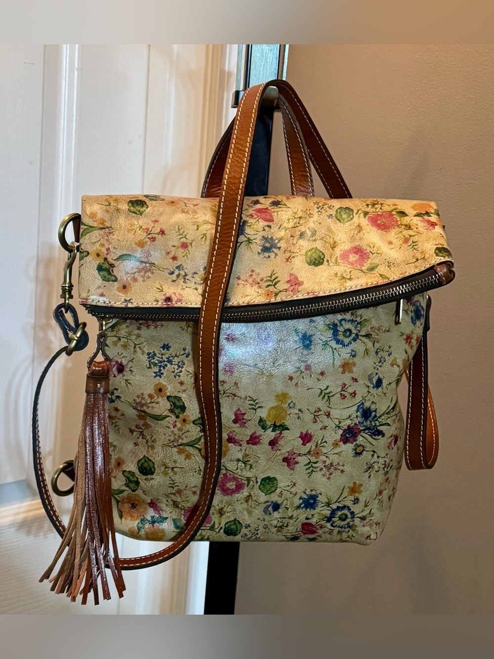 Patricia Nash Luzille Convertible Backpack/Crossbody in Prairie Rose | EC